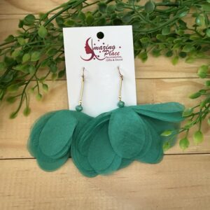 Green Soft Flower Earrings