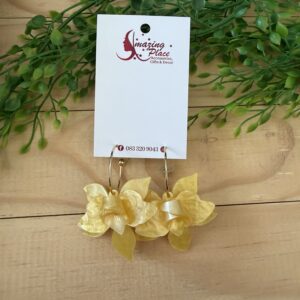 Yellow Hard Flower Earrings