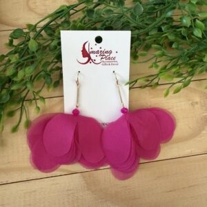 Pink Soft Flower Earrings
