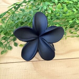 Black Flower Claw Clip