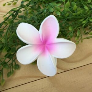 Pink And White Flower Claw Clip