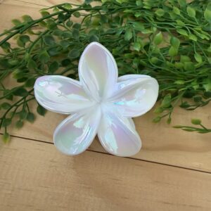 White Flower Claw Clip