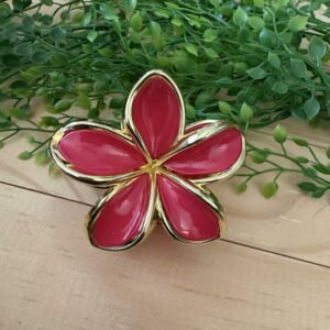 Red And Gold Flower Claw Clip