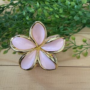 Pink And Gold Flower Claw Clip