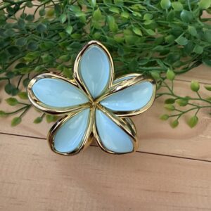 Blue And Gold Flower Claw Clips