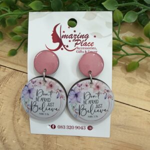 Pink Inspirational Earrings