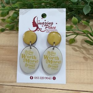 Yellow Inspirational Earrings