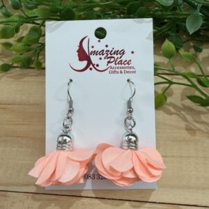 Bright Coral Petal Earrings