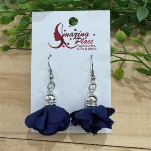 Navy Petal Earrings