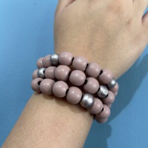 Dusty Pink Spiral Bracelet