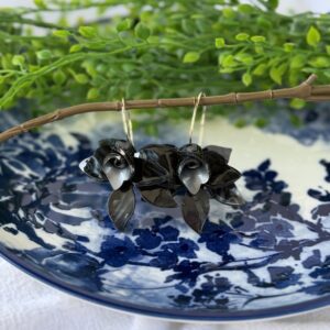 Black Hard Flower Earrings