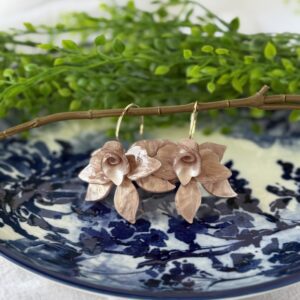 Dusty Pink Hard Flower Earrings