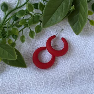 Red Hoop Earrings