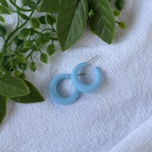 Light Blue Hoop Earrings