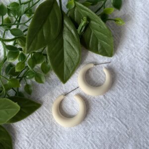 Cream Hoop Earrings