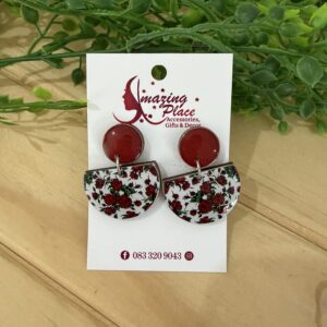 Red Rose Earrings