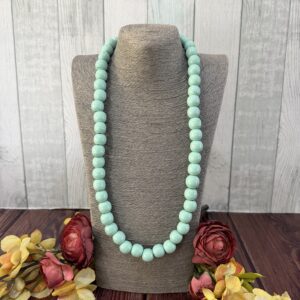 Mint Wooden Beaded Necklace
