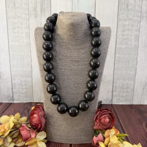 Black Bulky Beaded Necklace