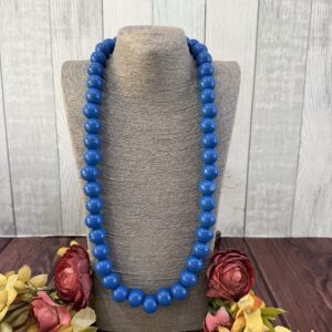 Blue Wooden Beaded Necklace