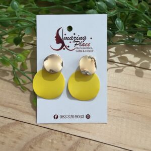 Round Yellow Earrings