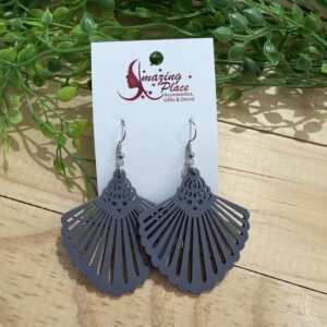 Wooden Grey Earrings