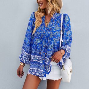 Blue Boho Top