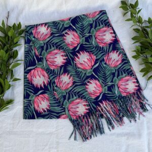 Pink Protea Winter Scarf