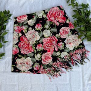 Pink Rose Winter Scarf