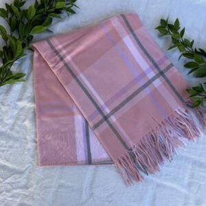 Pink Plaid Blanket Scarf