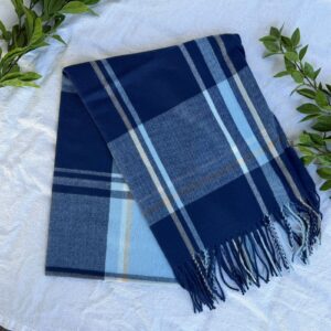 Blue Plaid Blanket Scarf