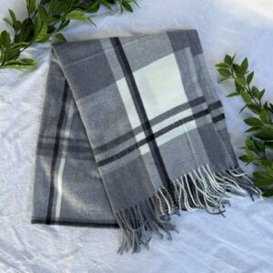 Grey & White Blanket Scarf
