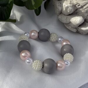 Grey, Pink And White Bracelet