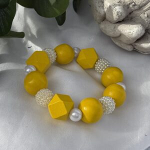 Yellow And White Bracelet