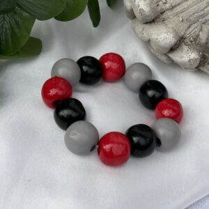 Red Grey And Black Bracelet