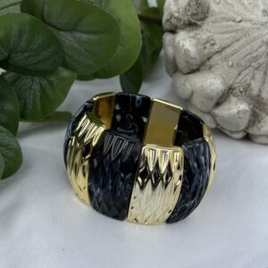 Black And Gold Bulky Bracelet