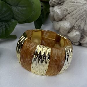 Brown And Gold Bulky Bracelet