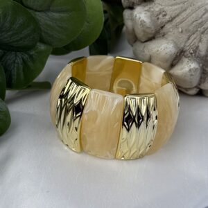 Beige And Gold Bulky Bracelet