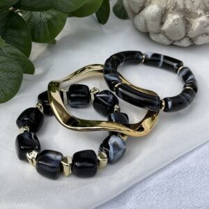 Black Bracelet Set
