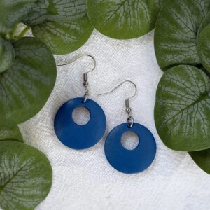 Blue Circle Earrings
