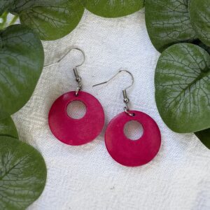Pink Circle Earrings