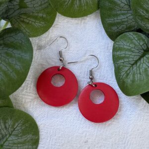 Coral Circle Earrings
