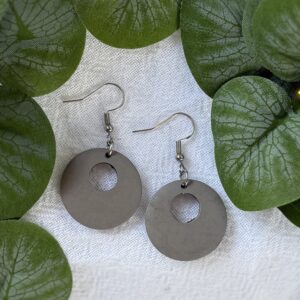 Grey Circle Earrings