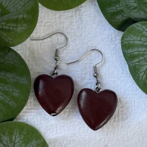 Brown Heart Earrings