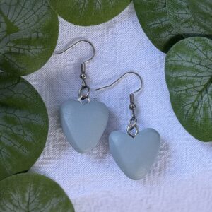 Light Grey Heart Earrings