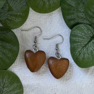 Brown Heart Earrings
