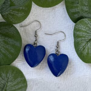 Royal Blue Heart Earrings