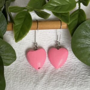 Bright Light Pink Heart Earrings