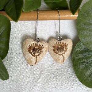 Protea Heart Earrings