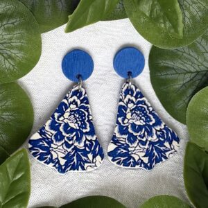 Blue And White Earrings