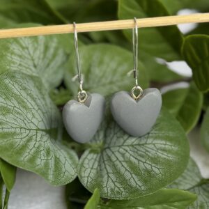 Grey Heart Earrings
